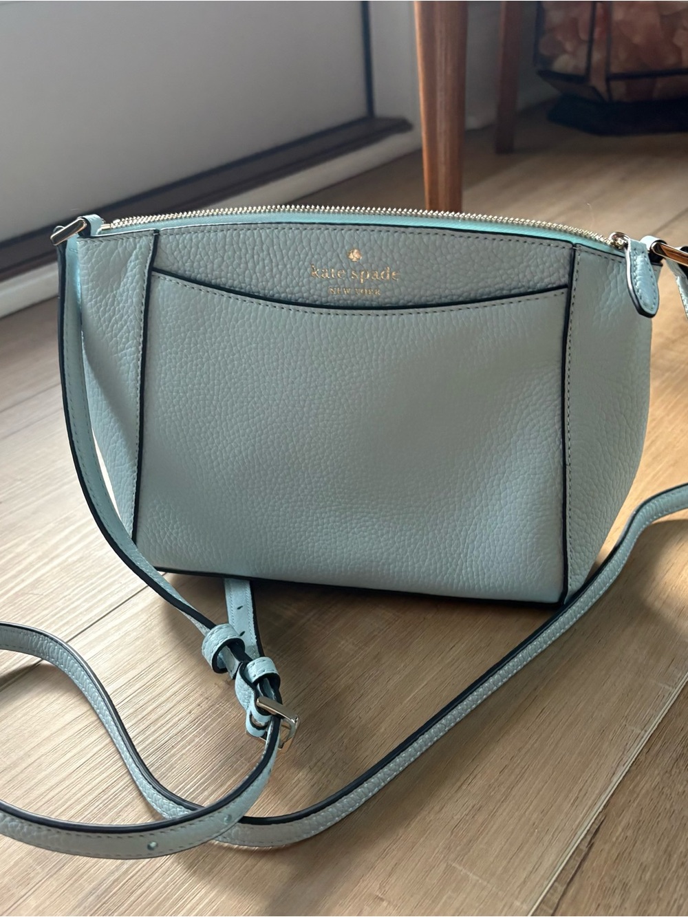 kate spade baby blue Pebbled Leather Crossbody